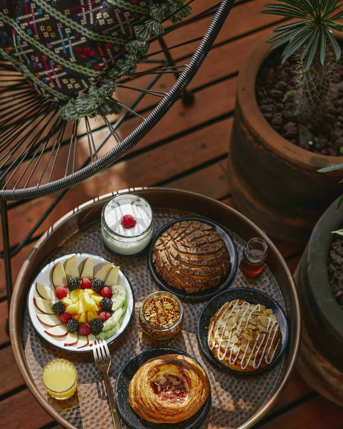 Pastries for breakfast at La Valise Café in Mexico City 